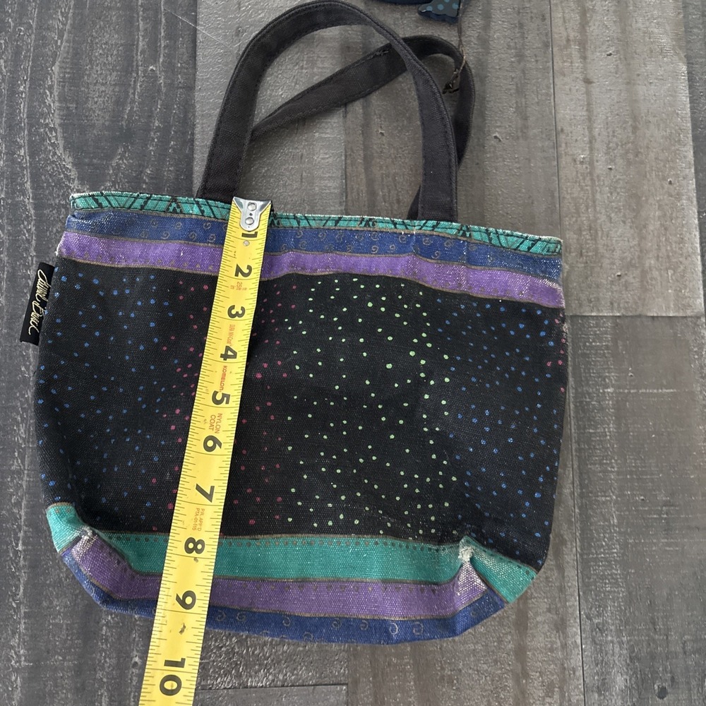 Dogs & Doggies Laurel Burch Small Canvas Purse Tote Multicolor Handbag - Picture 11 of 13